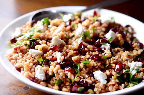 Farro, Cranberry and Goat Cheese Salad