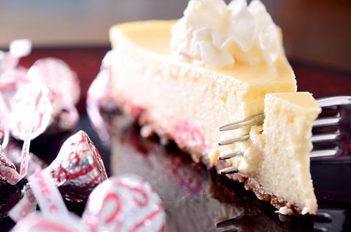 Peppermint Eggnog Cheesecake