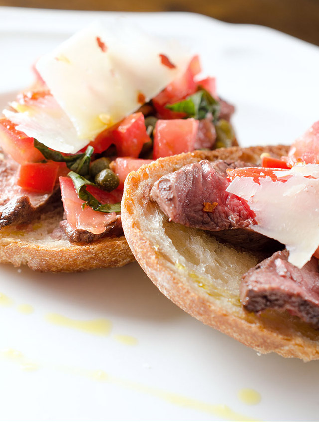 Recipe for Grilled Steak Bruschetta at Life's Ambrosia