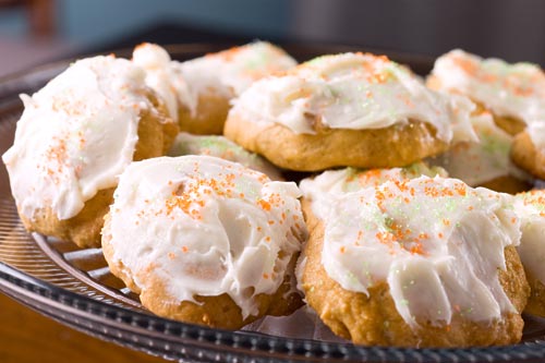 Pumpkin Cookies with Cream Cheese Frosting